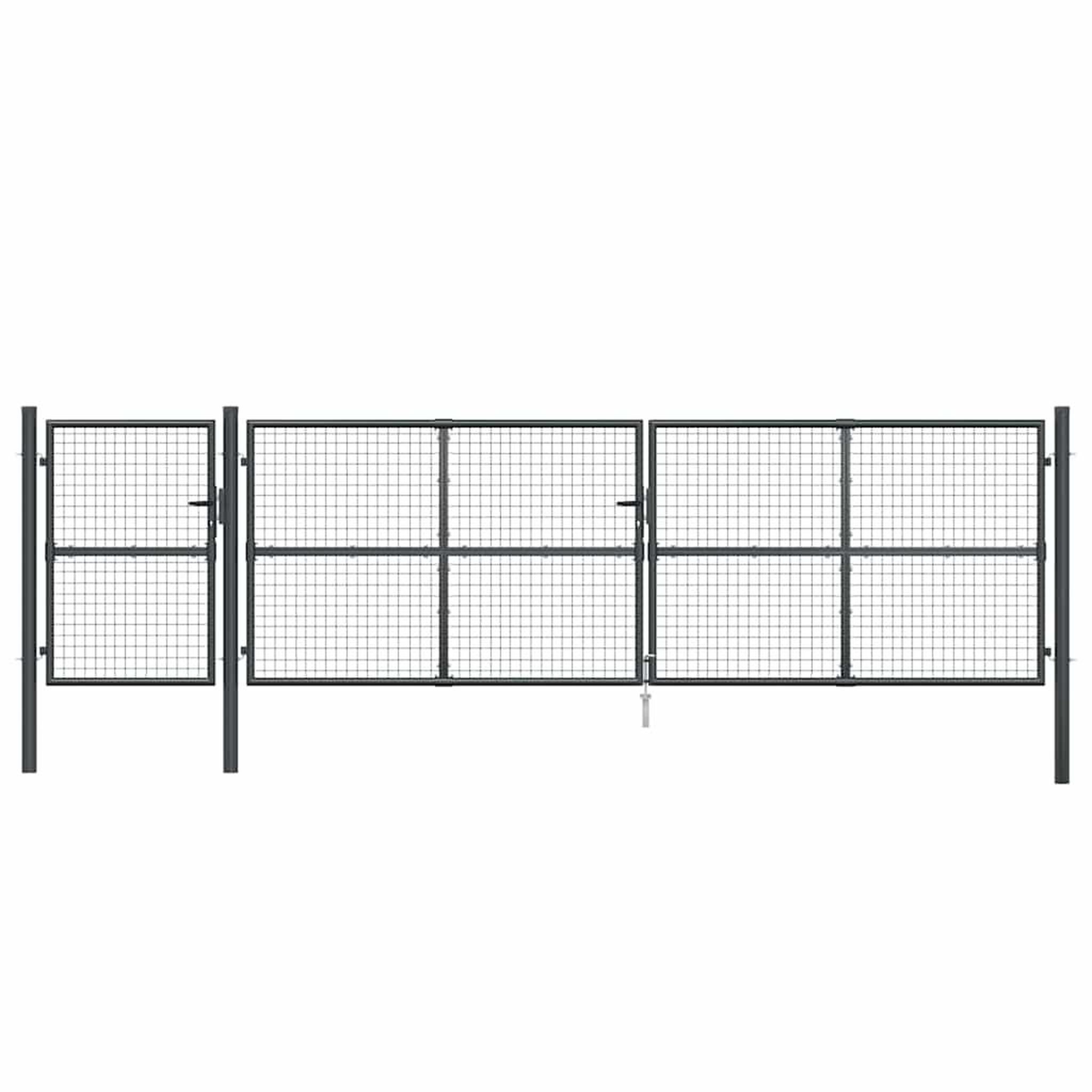 Voir la diapositive 4 : VIDAXL Portail de jardin grillage Anthracite 500 x 125 cm Acier galvanise