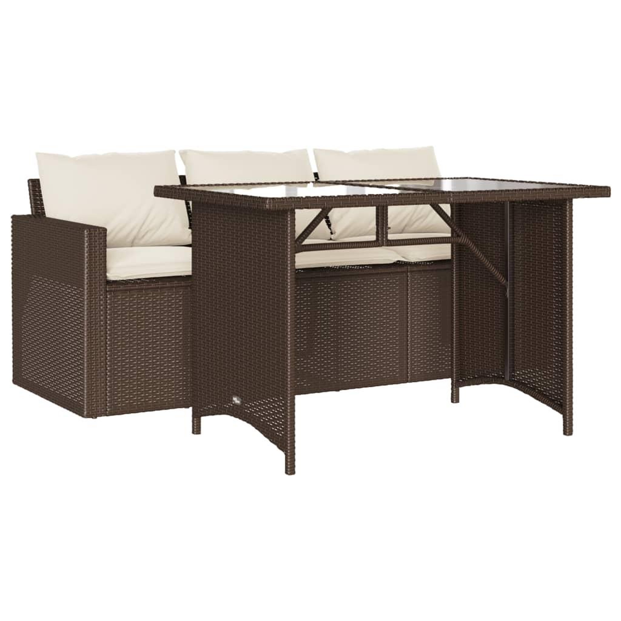 Voir la diapositive 2 : VIDAXL Ensemble a manger de jardin avec coussins 2 pcs marron rotin