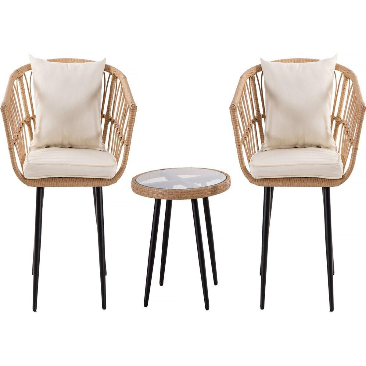 Habitat et Jardin Salon de jardin rotin  Vela  - 2 places - Marron