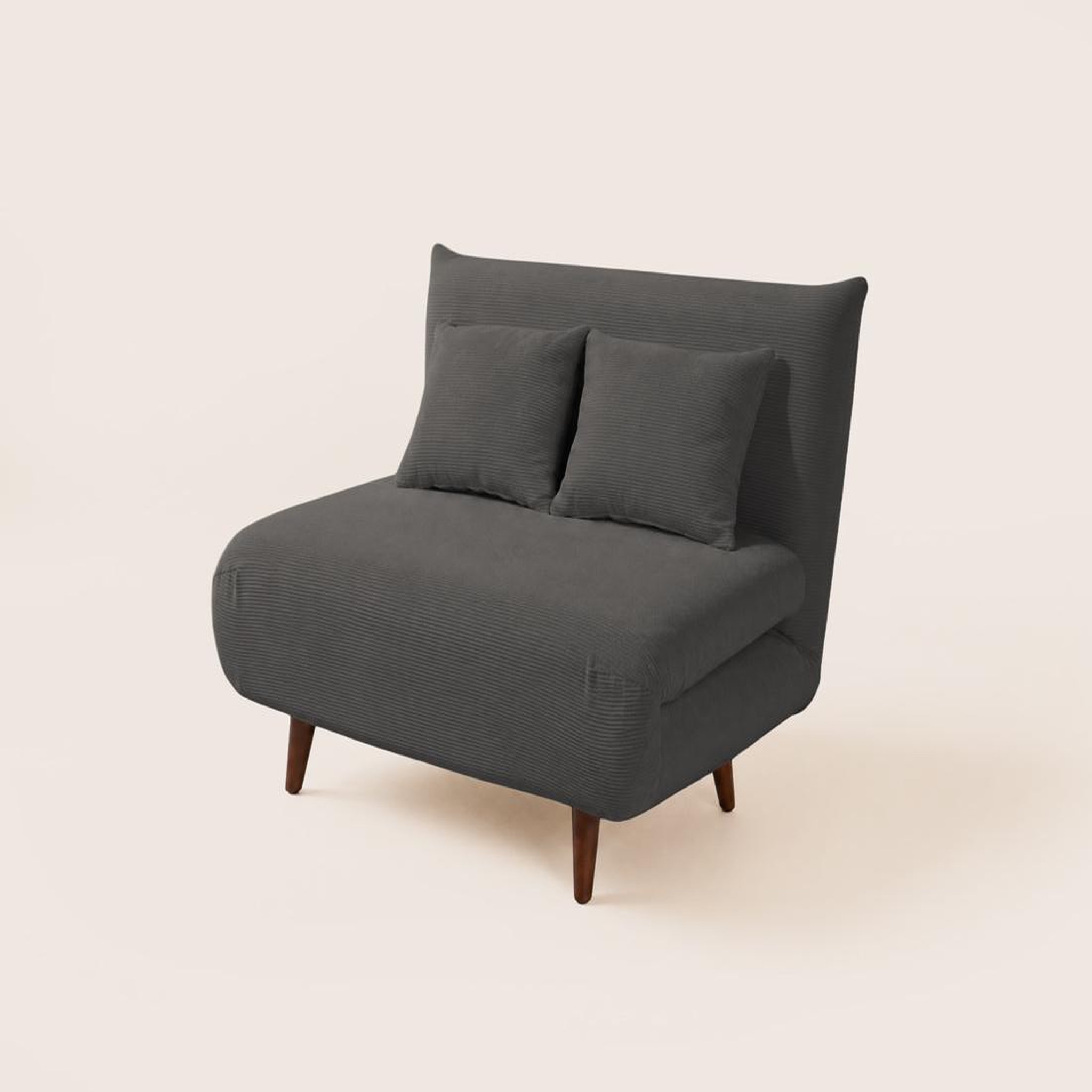 Voir la diapositive 3 : BEST MOBILIER Lumi - banquette convertible clic-clac 1 place en velours côtelé