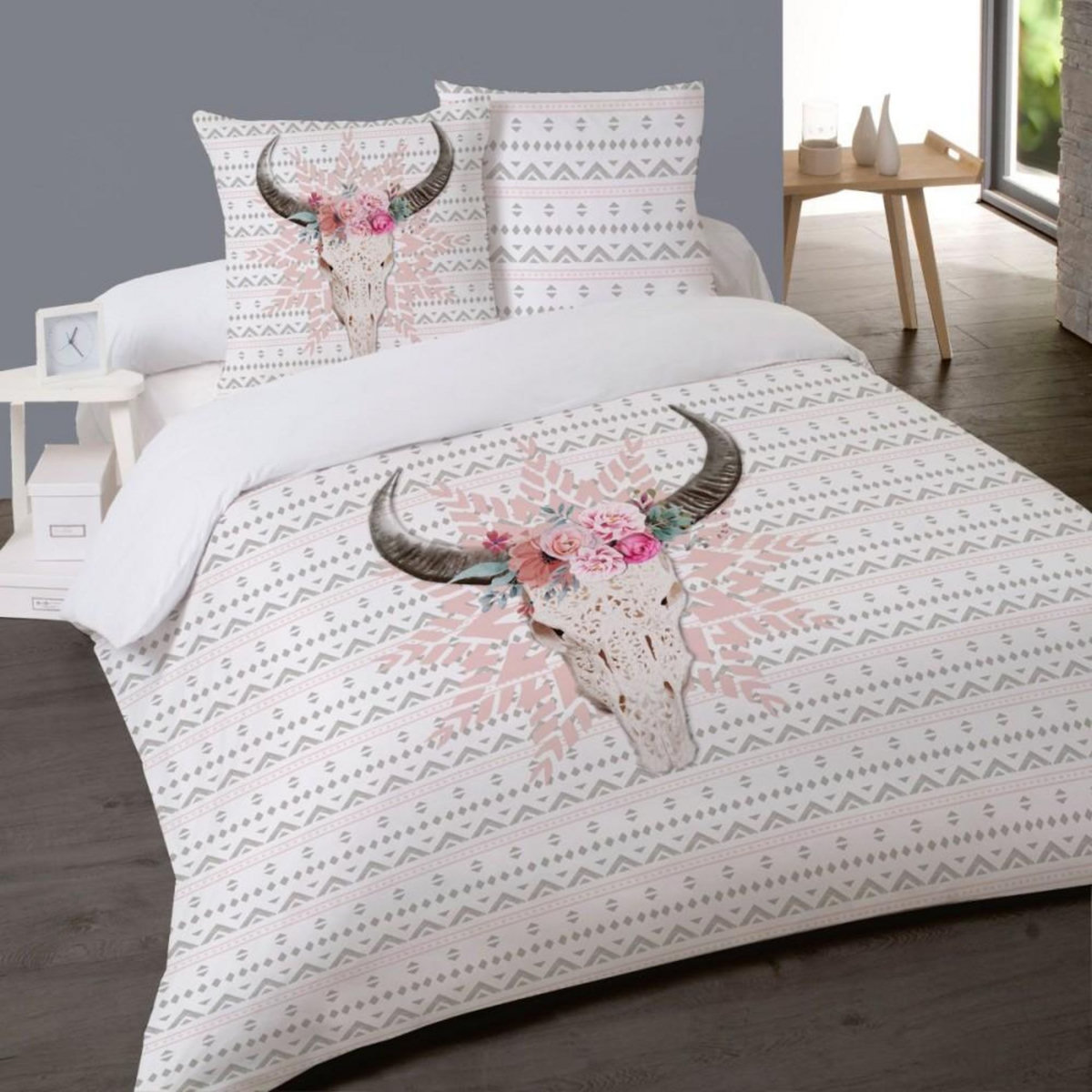 Dourev Housse de couette 240x220 BUFFELA BELLA + 2 taies 100% coton