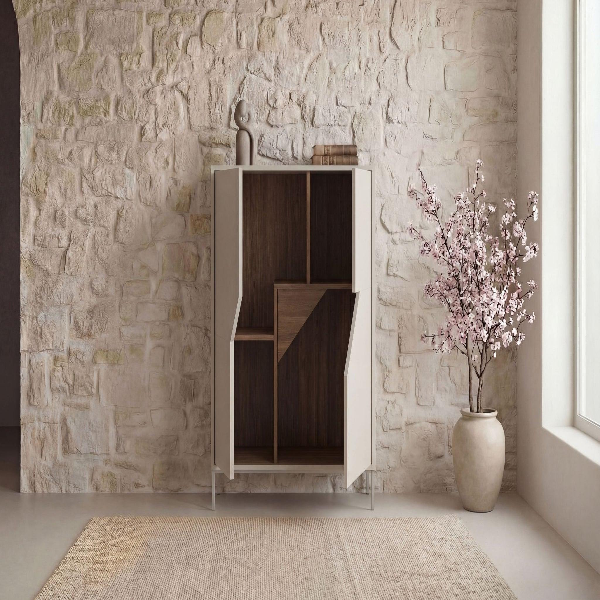 Voir la diapositive 4 : CASANOVA PARIS Dalia - commode 2 tiroirs 85cm en mélamine - beige