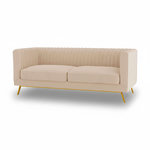MAISON PAVANE Canapé 2 places en velours beige-Gatsby
