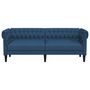 Voir la diapositive 4 : VIDAXL Canape Chesterfield 3 places bleu tissu