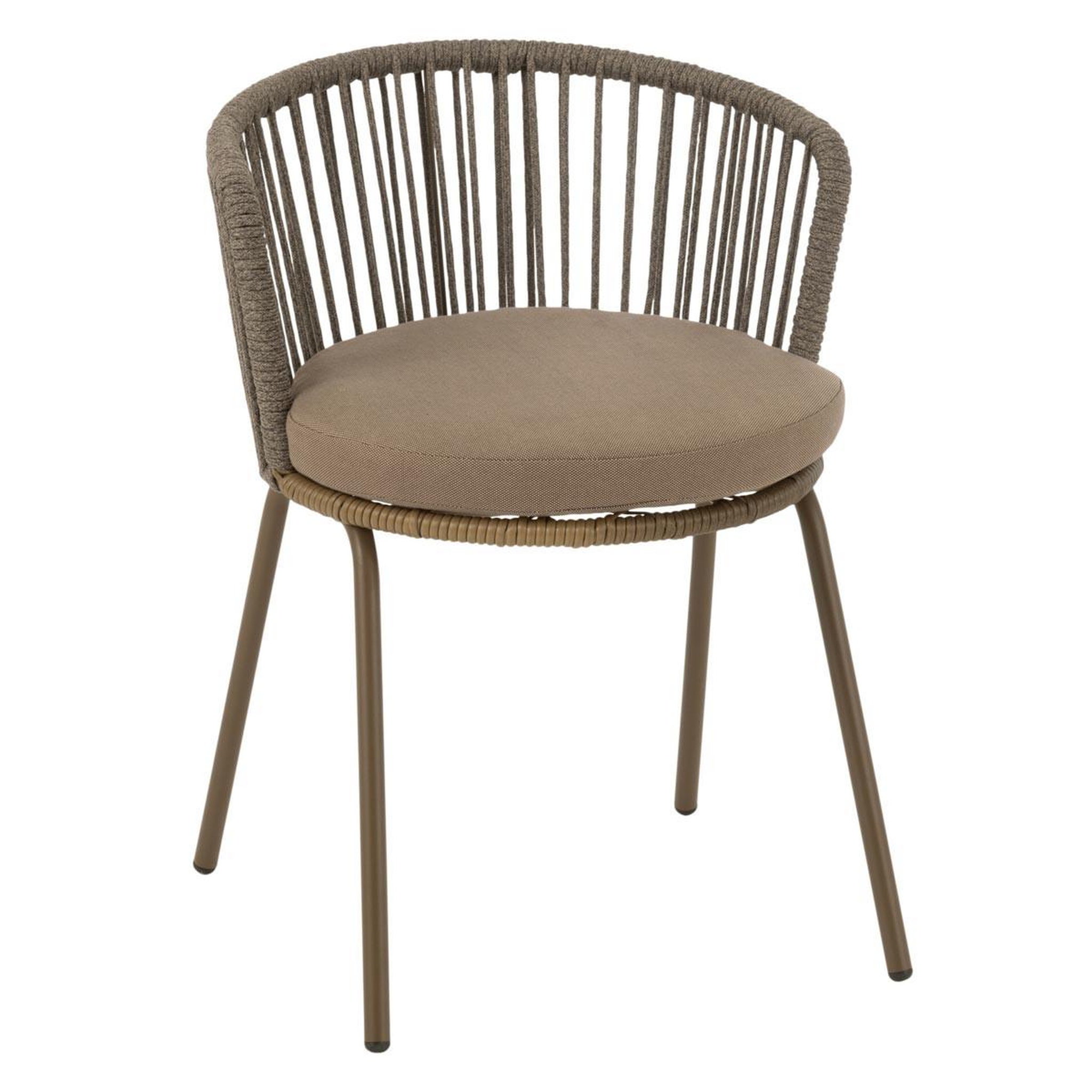 J-LINE Chaise design corde  toa  75cm marron