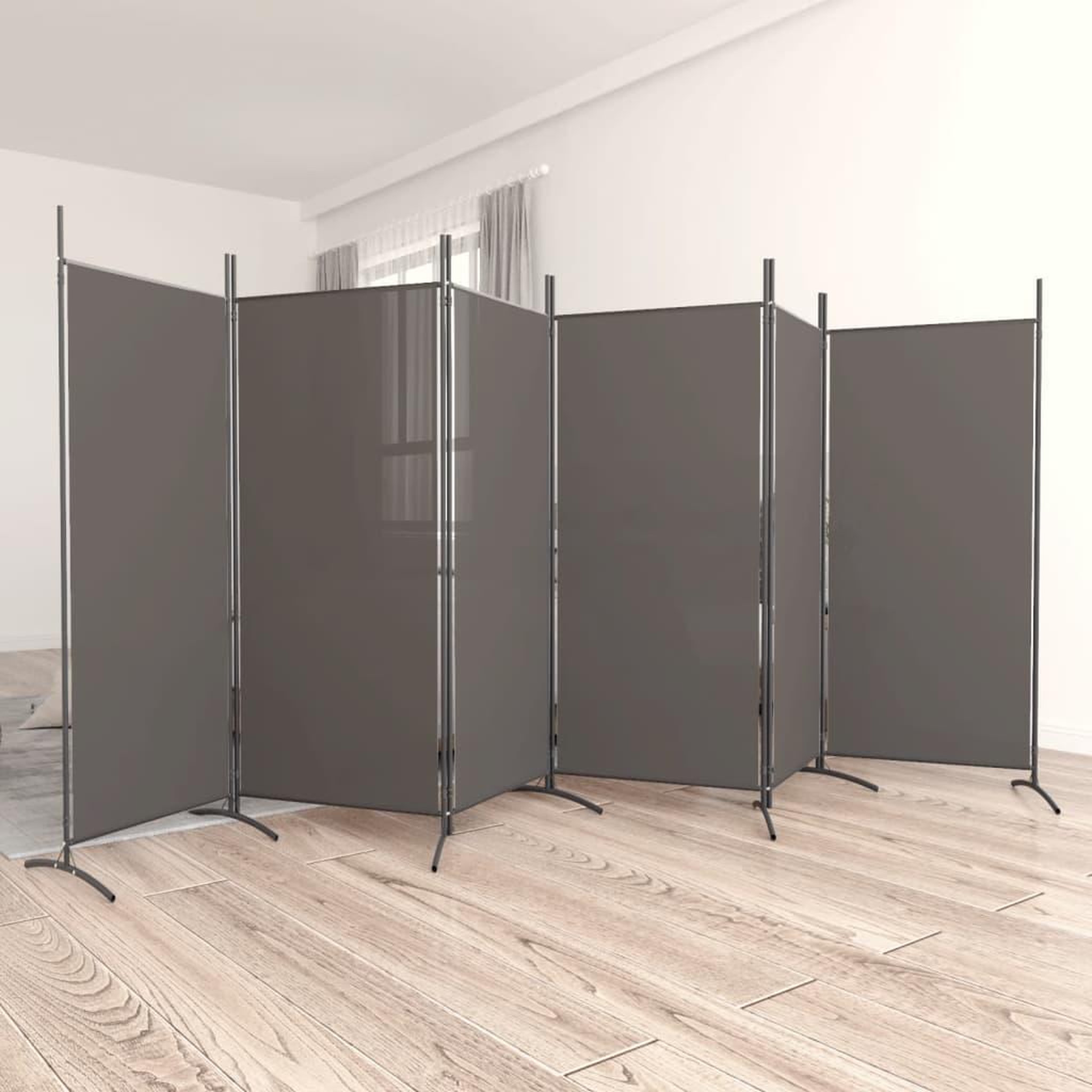 VIDAXL Cloison de separation 6 panneaux Anthracite 520x180 cm Tissu