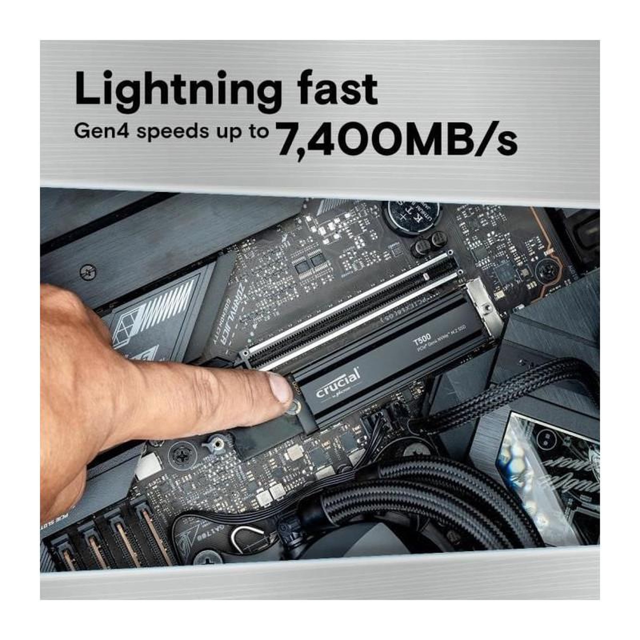 Voir la diapositive 2 : Crucial CRUCIAL - CT1000T500SSD5 - SSD interne - 1To - M.2 - HEATSINK