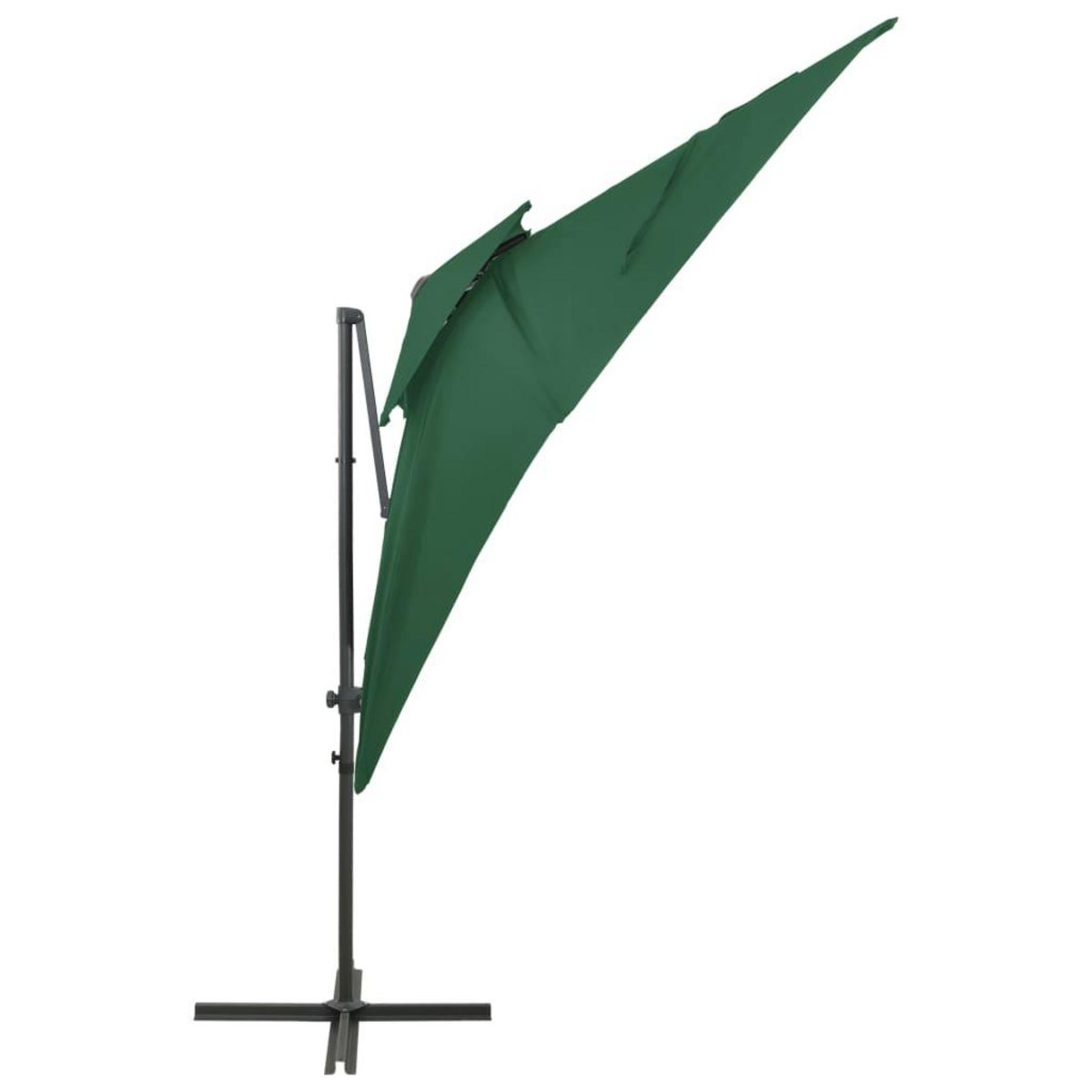 VIDAXL Parasol de jardin en porte-a-faux a double toit vert 250x250 cm