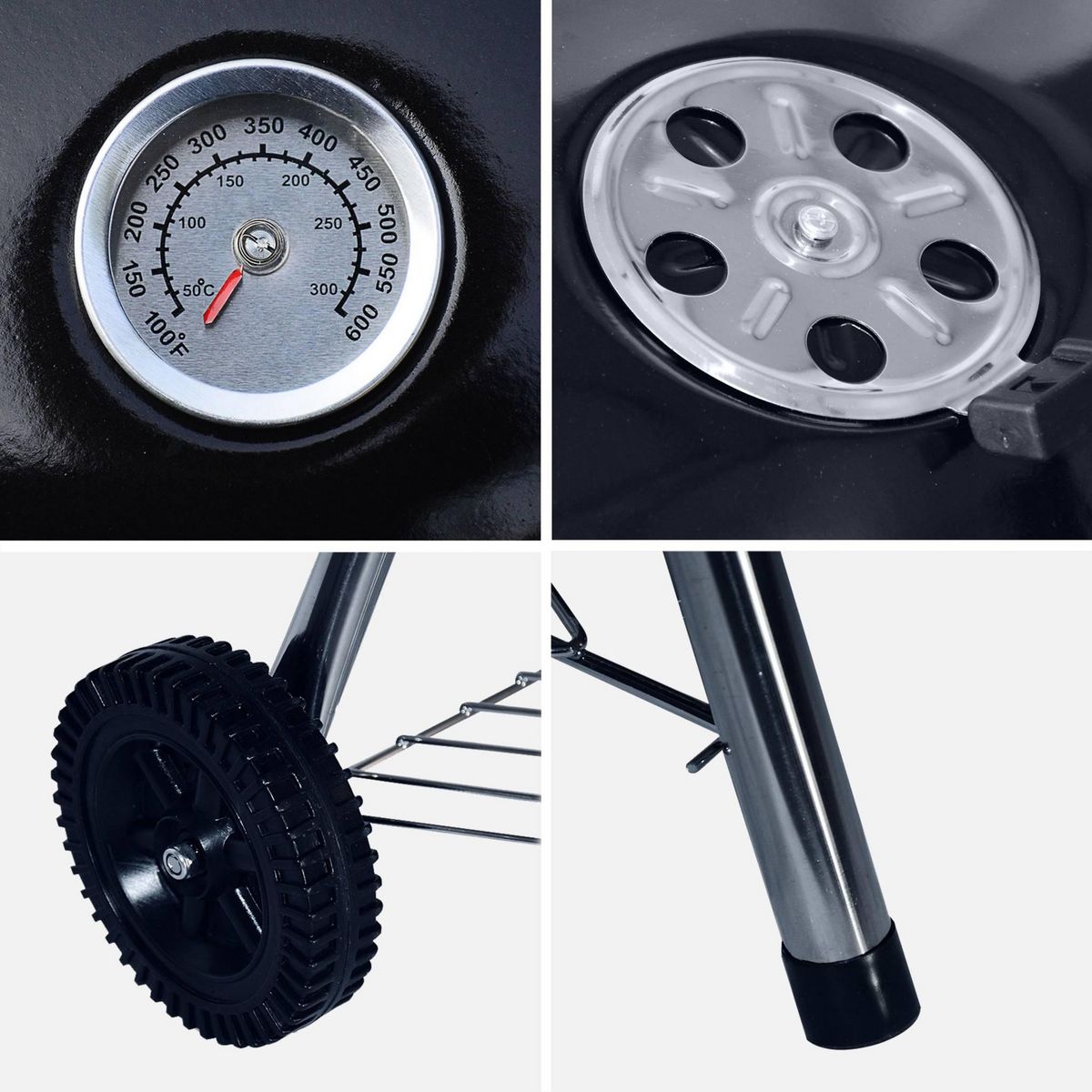 SWEEEK Barbecue charbon de bois Georges + mallette d'ustensiles 18 accessoires