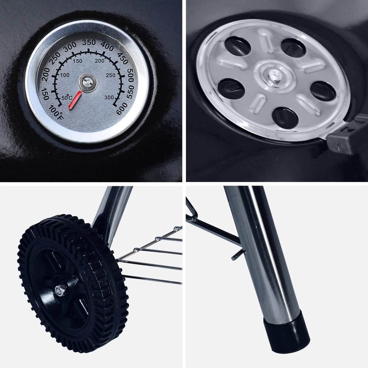 SWEEEK Barbecue charbon de bois Georges + mallette d'ustensiles 18 accessoires