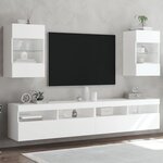 VIDAXL Meubles TV muraux avec lumieres LED 2 pcs blanc 40x30x60,5 cm