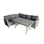 Voir la diapositive 1 : CONCEPT USINE Salon de jardin d'angle 6 places en résine tressée grise avec table TAHAA