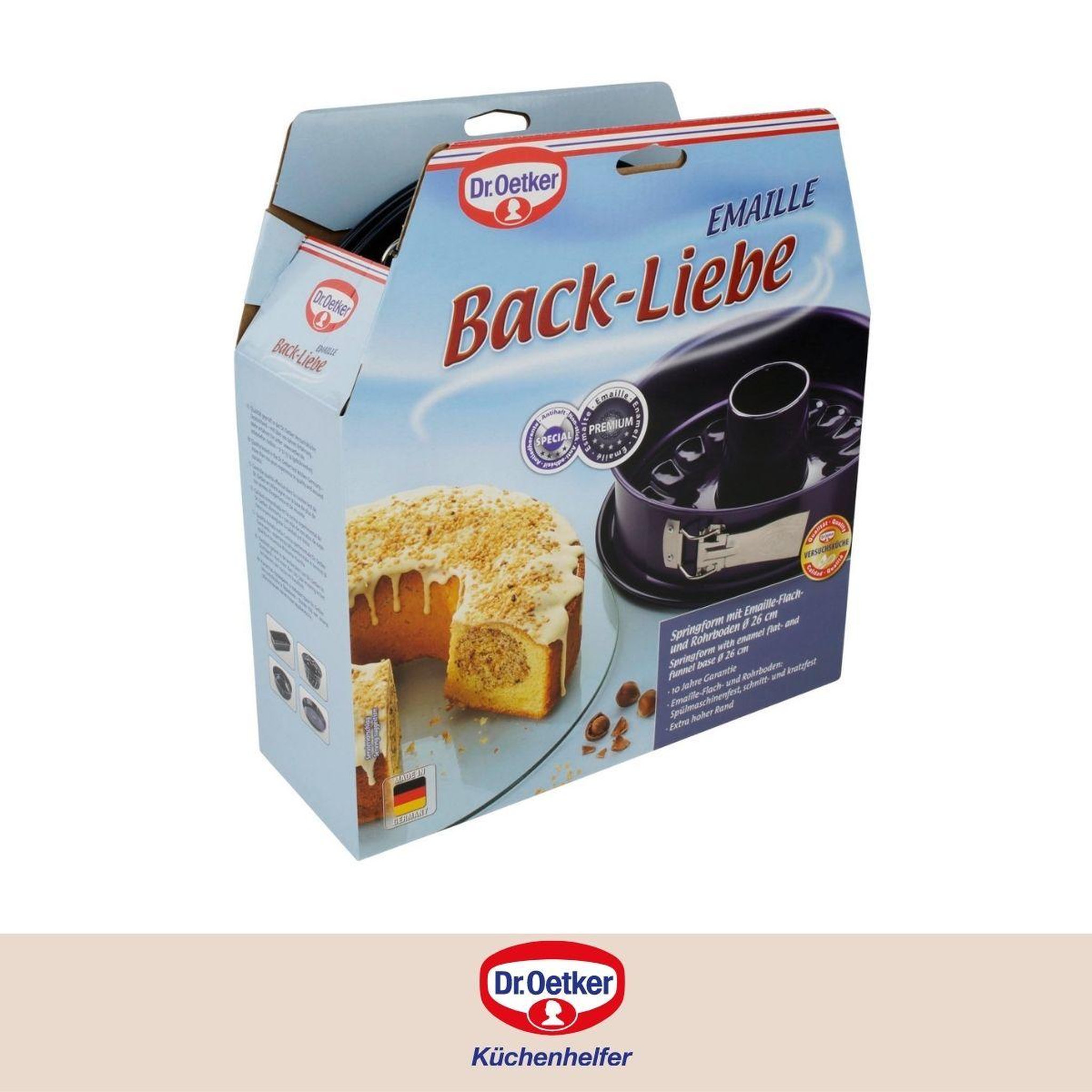 Voir la diapositive 5 : DR.OETKER Lot de 2 moules à gâteaux 26/26 cm en acier dr oetker back-liebe