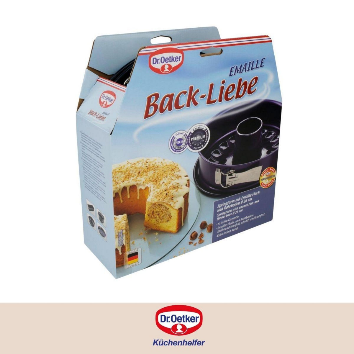 DR.OETKER Lot de 2 moules à manqué à charnière avec fond à savarin 26 cm Dr Oetker Back Liebe