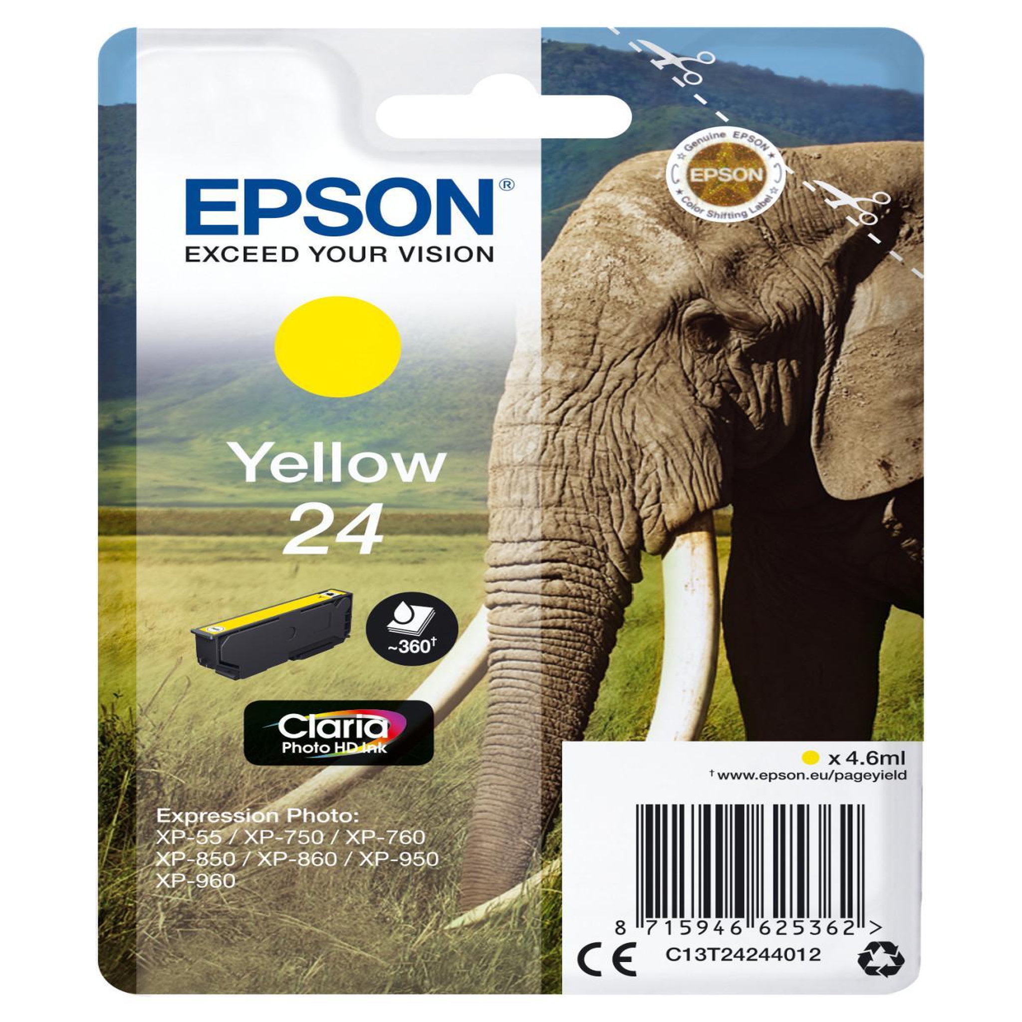 Epson Epson elephant c13t24244022 cartouche d'encre 1 pièce(s) original jaune