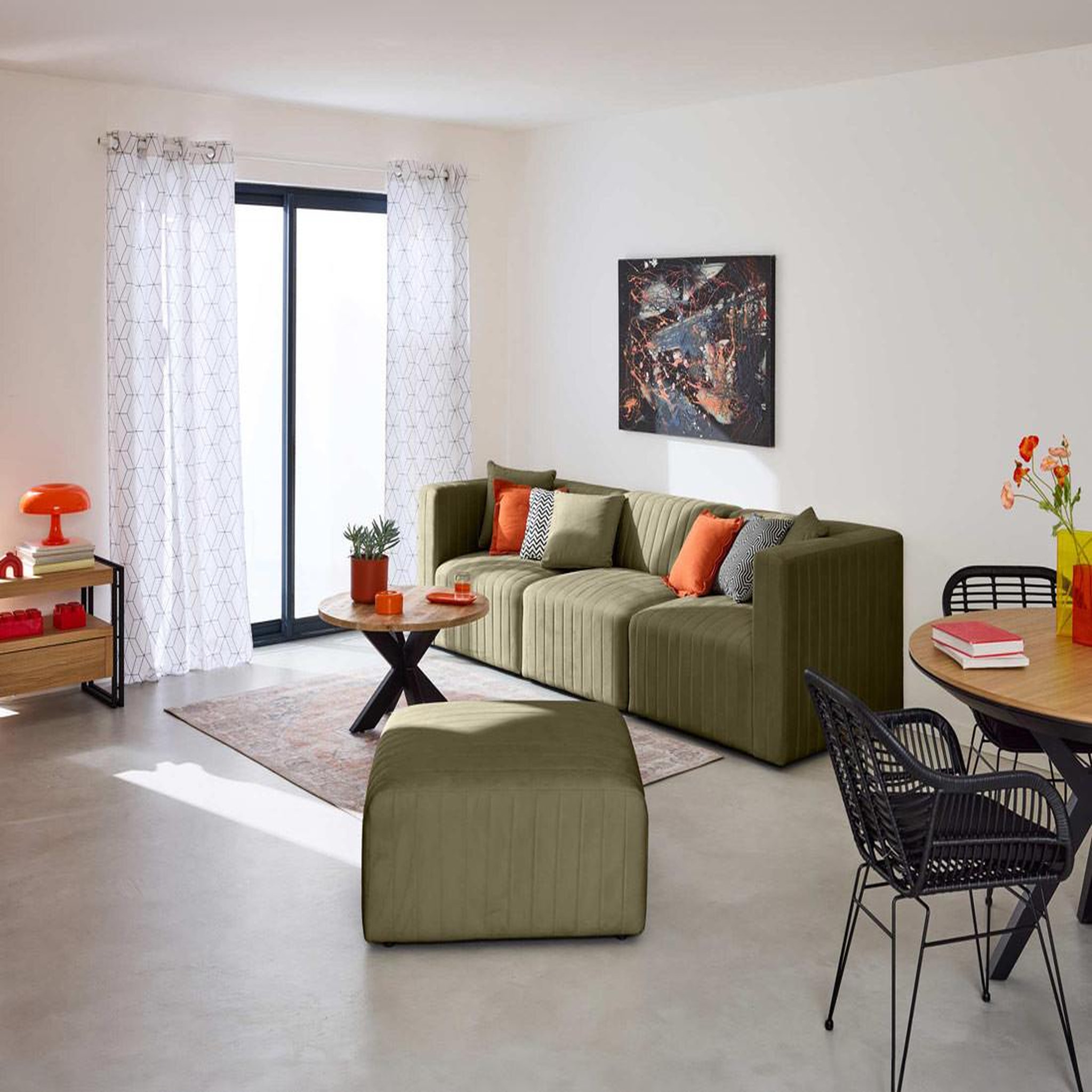 Voir la diapositive 2 : BEST MOBILIER Nova - canapé modulable 3 places - en velours