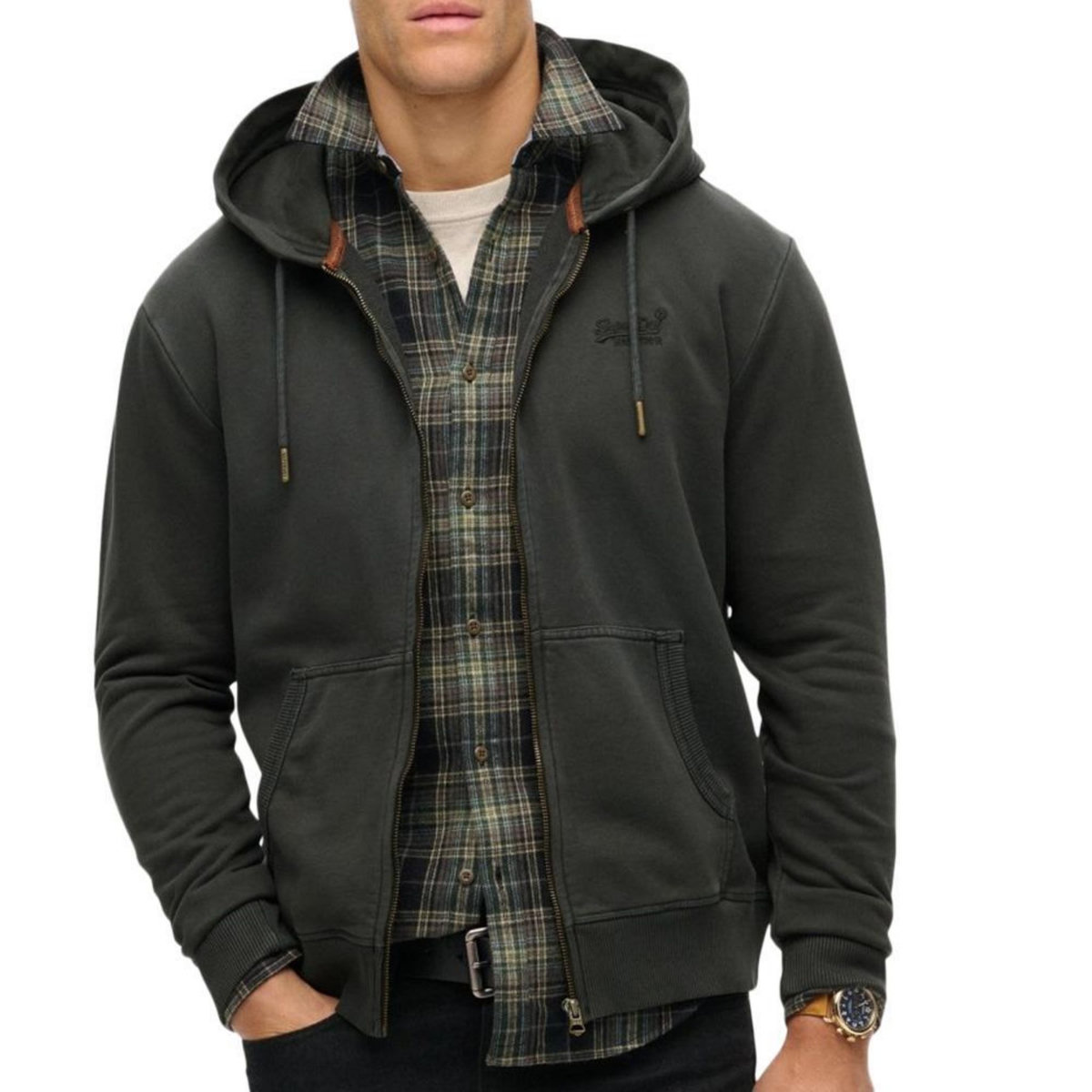 SUPERDRY Sweat Zippé e Homme Superdry Essential Washed Ziphood