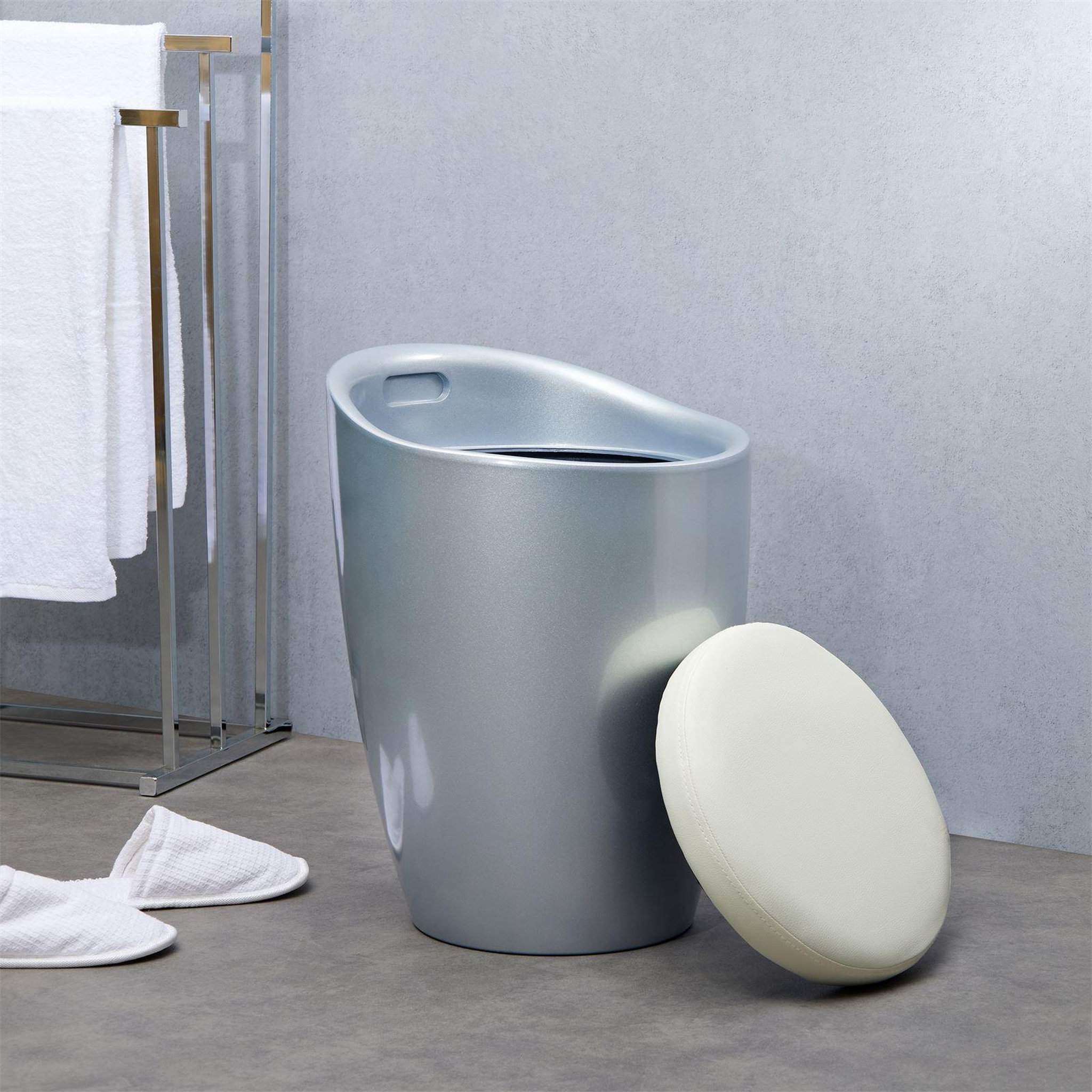 Voir la diapositive 6 : IDIMEX Tabouret coffre de rangement daniel