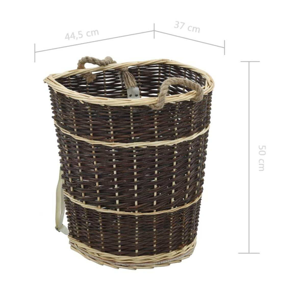 VIDAXL Sac a dos bois de chauffage sangles de transport 44,5x37x50 cm