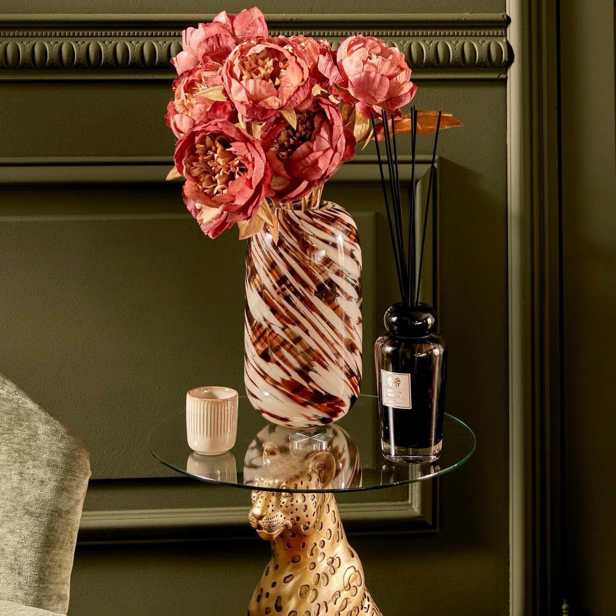Voir la diapositive 3 : ATMOSPHERA Vase déco en verre  arvo  26cm multicolore