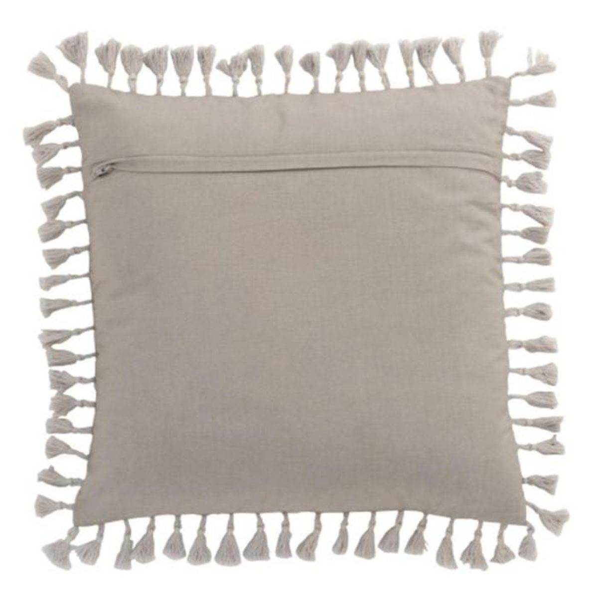 Paris Prix Coussin Velours à Pompons  Marocain  45x45cm Gris
