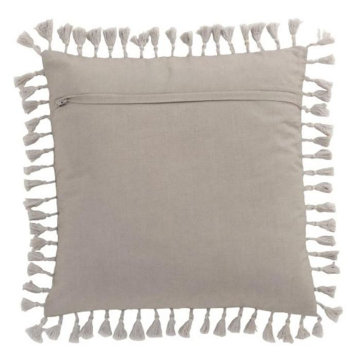 Paris Prix Coussin Velours à Pompons  Marocain  45x45cm Gris
