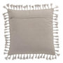 Voir la diapositive 2 : Paris Prix Coussin Velours à Pompons  Marocain  45x45cm Gris