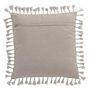 Voir la diapositive 2 : Paris Prix Coussin Velours à Pompons  Marocain  45x45cm Gris