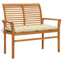 Voir la diapositive 1 : VIDAXL Banc de jardin avec coussin blanc creme 112 cm Bois de teck