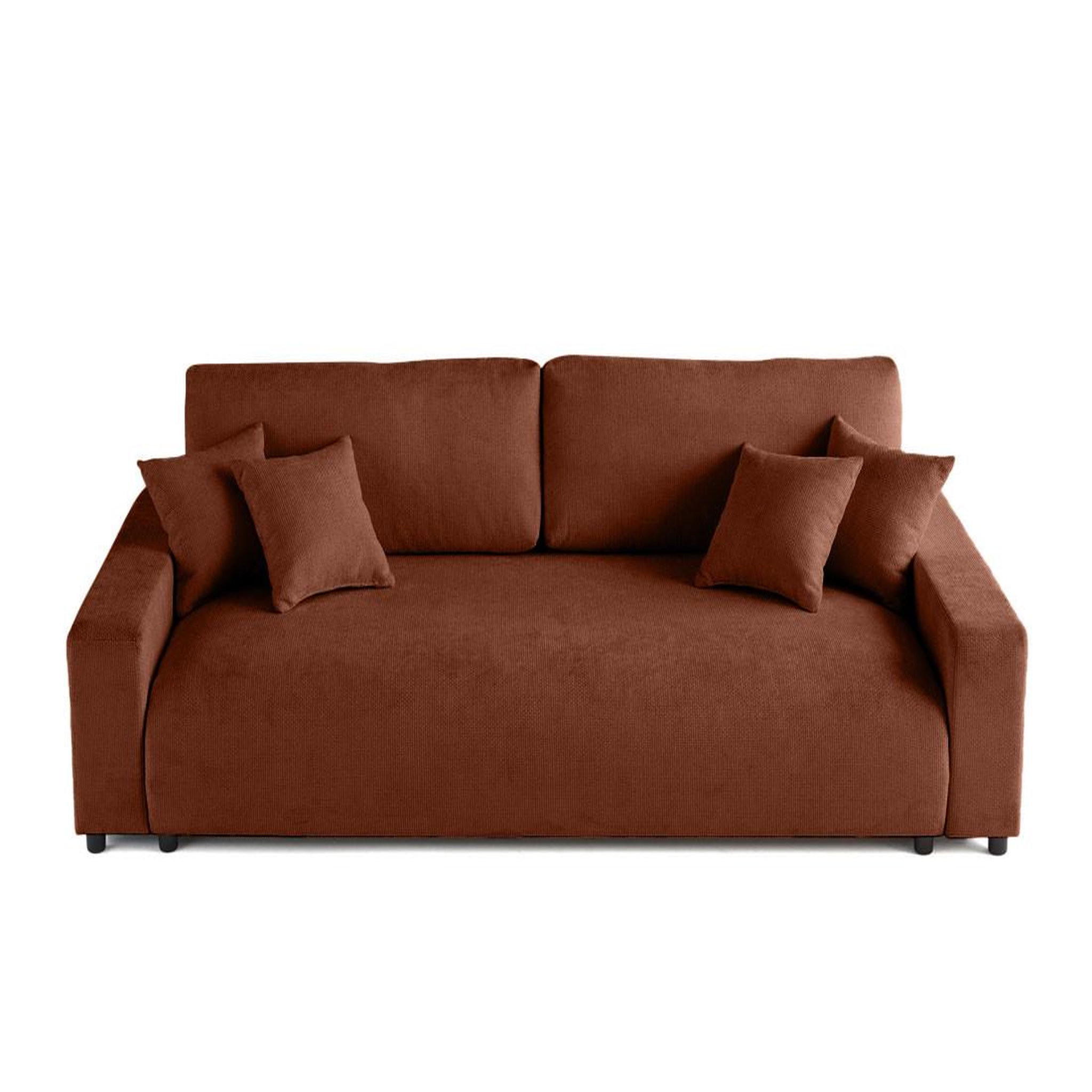 Voir la diapositive 1 : BEST MOBILIER Pivoine - canapé droit 3 places - convertible avec coffre - en velours texturé