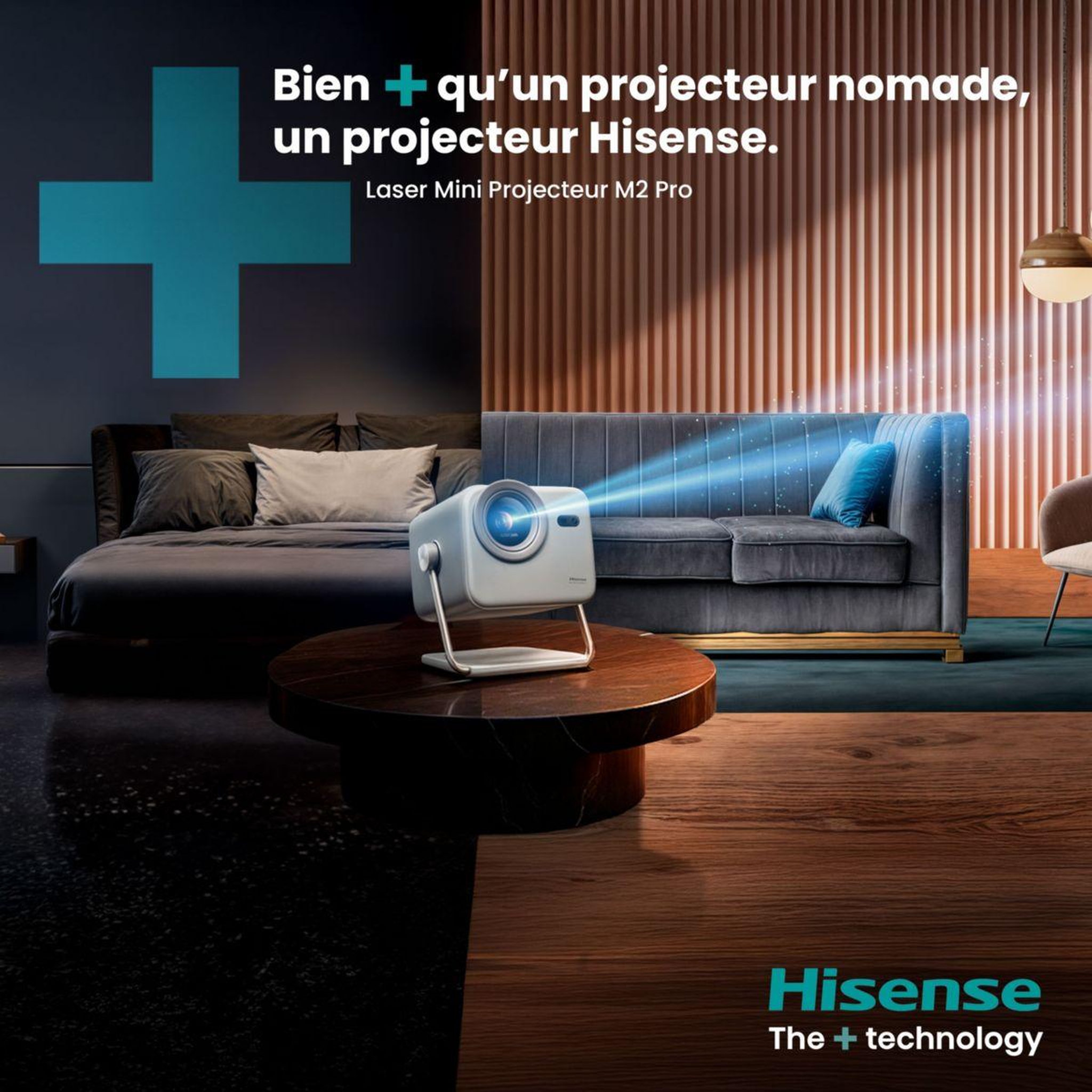 Voir la diapositive 4 : Hisense Vidéoprojecteur home cinéma laser mini projecteur m2 pro