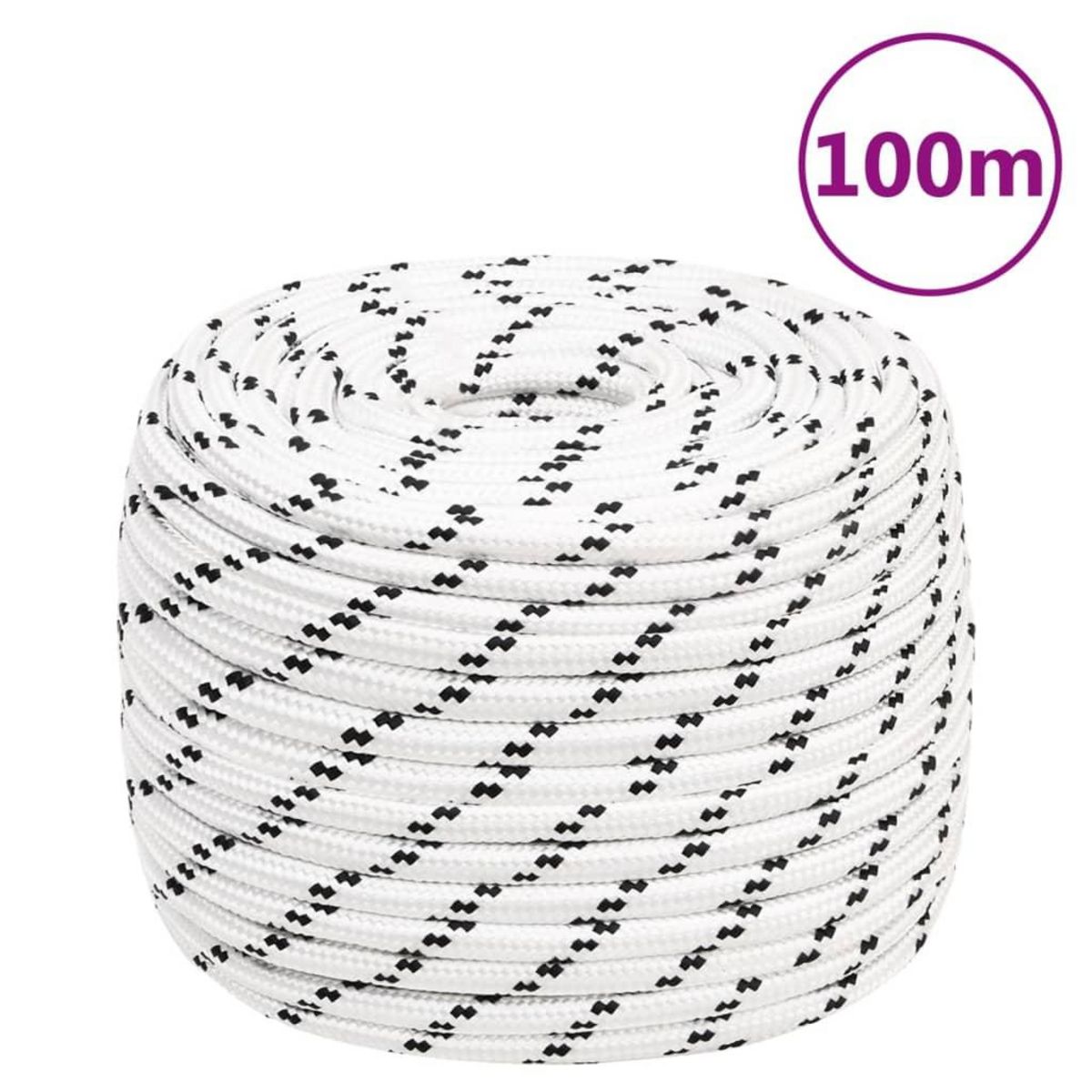 VIDAXL Corde de bateau tresse Blanc 12 mmx100 m Polyester