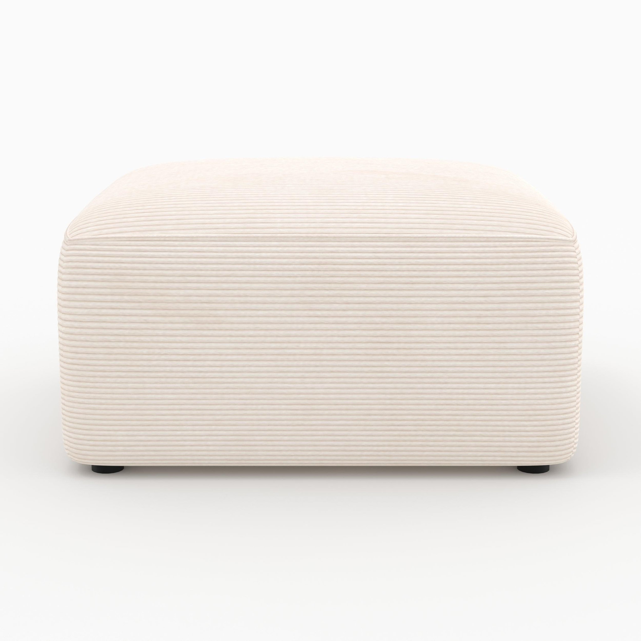 Voir la diapositive 5 : MAISON PAVANE Pouf rectangulaire pour canapé modulable en velours blanc cassé-mina