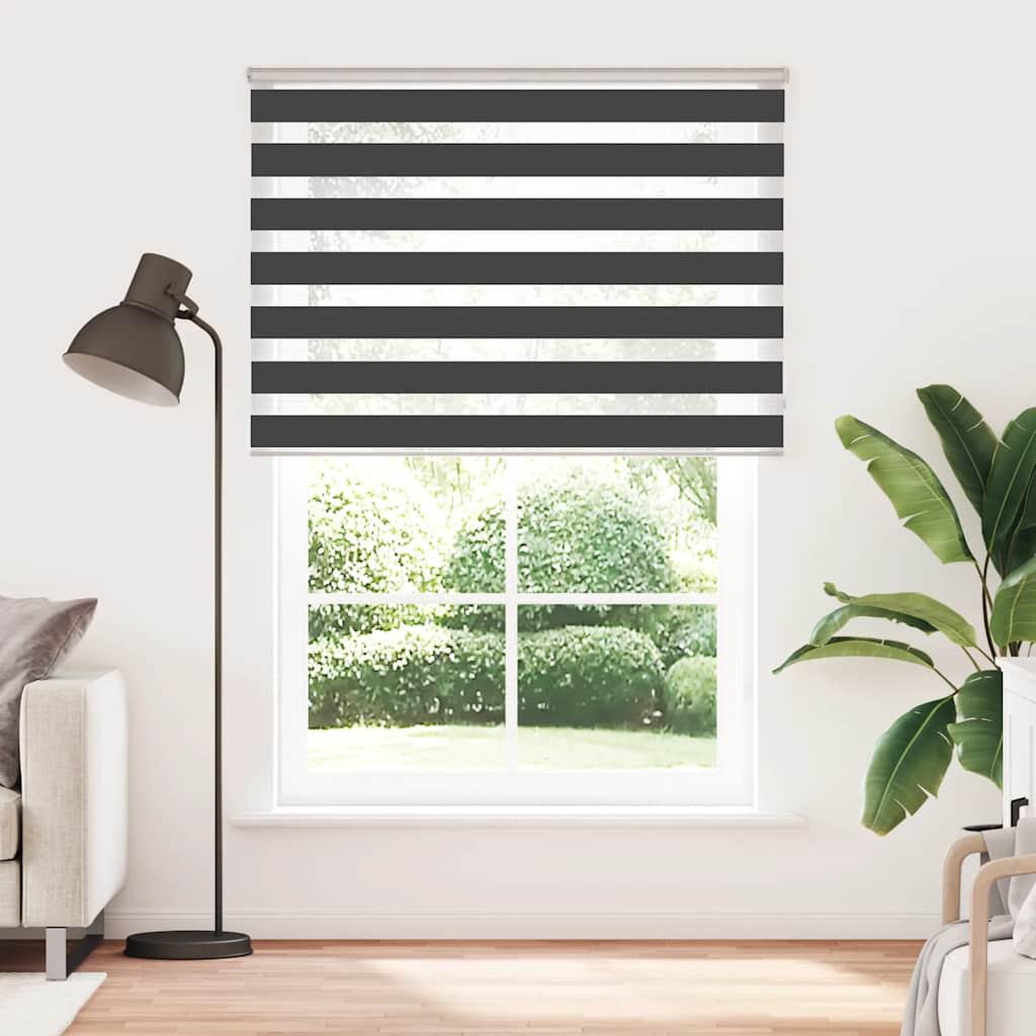 Voir la diapositive 2 : VIDAXL Store zebre noir 165x230 cm largeur du tissu 160,9 cm polyester