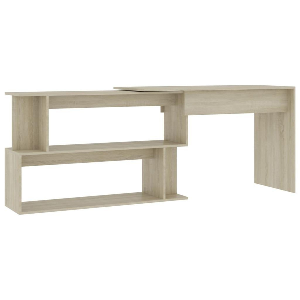 VIDAXL Bureau d'angle Chene sonoma 200x50x76 cm Bois d'ingenierie