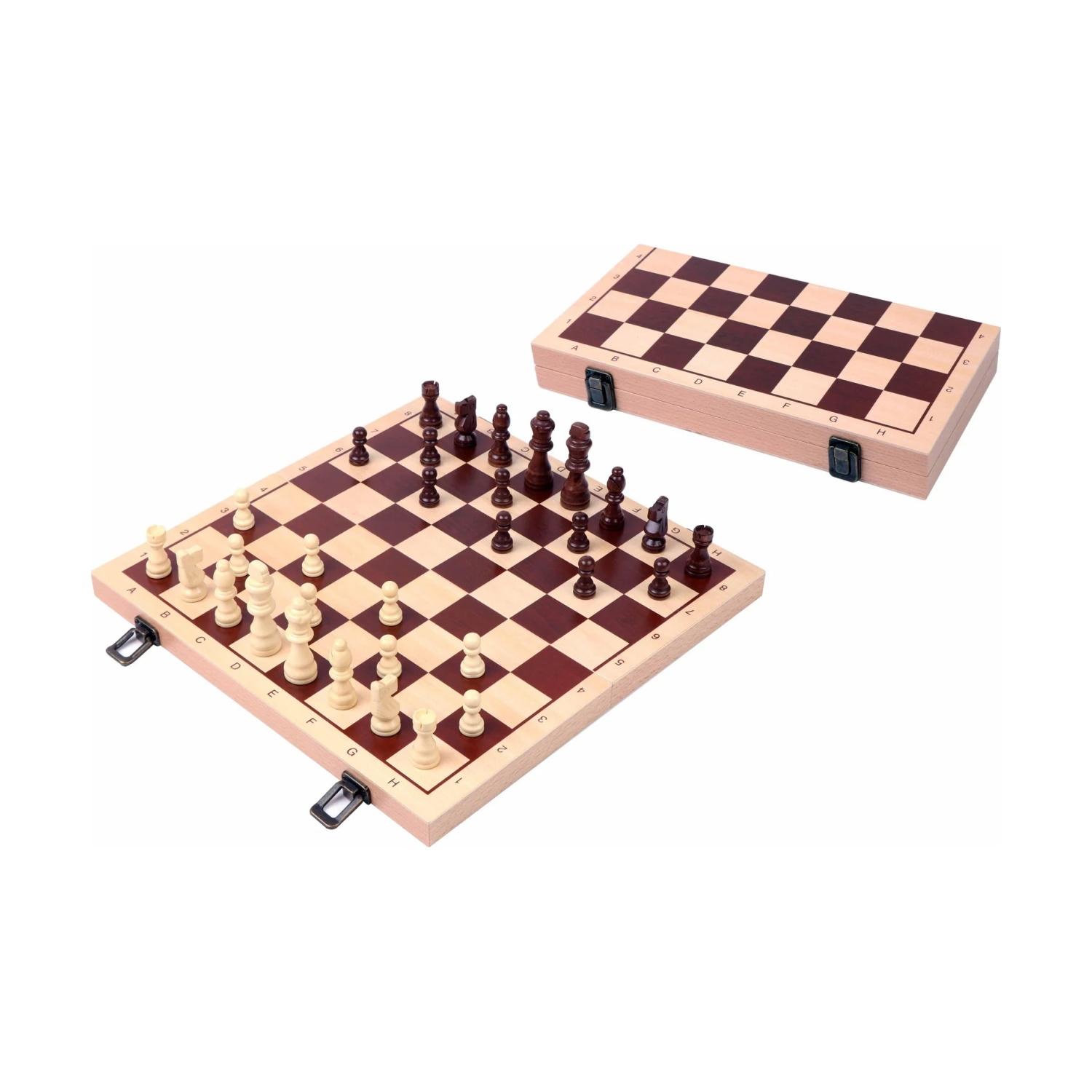 Coffret d'échecs case de 42 mm avec inscription sur le bord