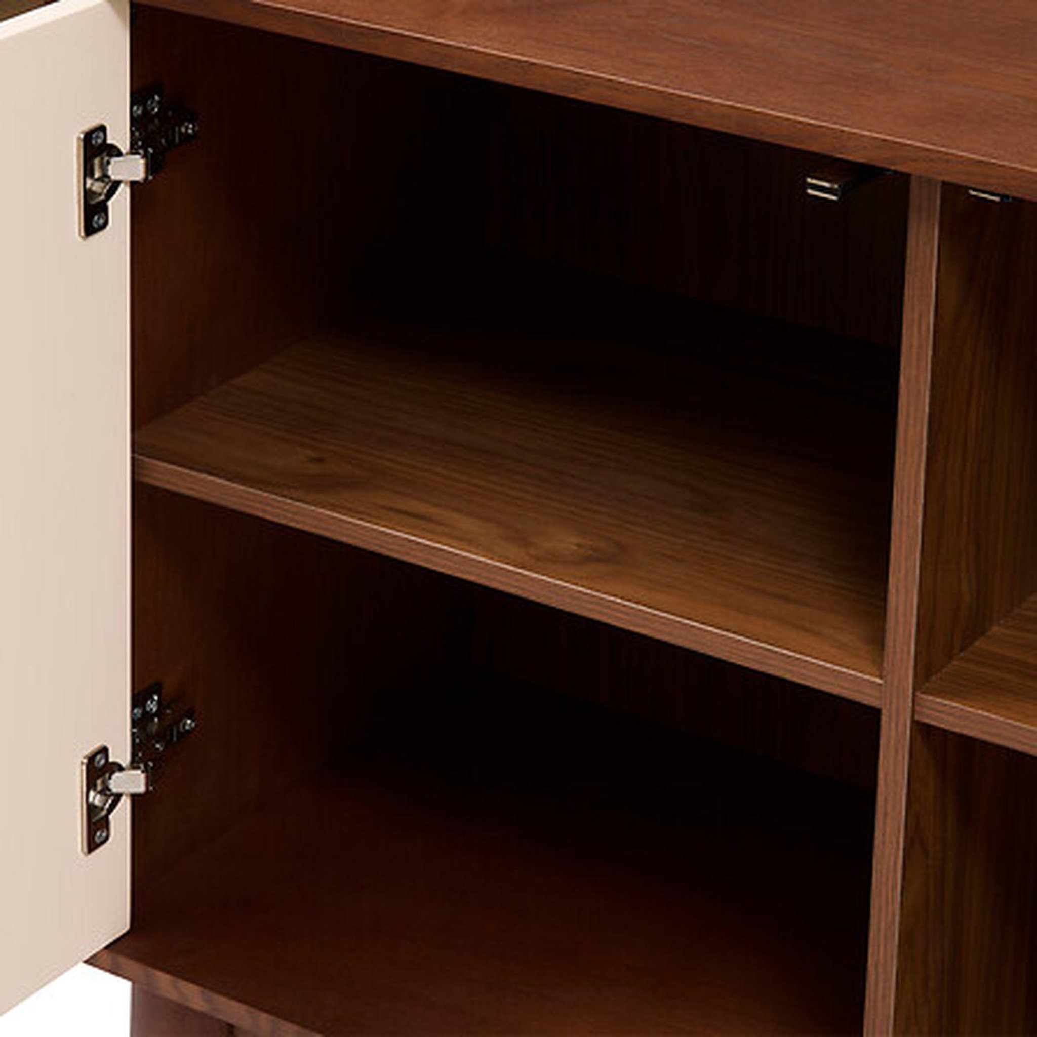 Voir la diapositive 5 : ATMOSPHERA Buffet 3 portes design en relief jilani - marron et beige