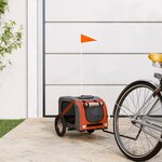 VIDAXL Remorque de velo pour animaux de compagnie orange et gris