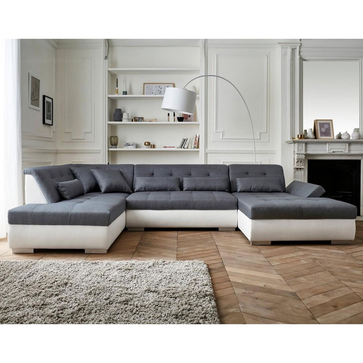 LISA DESIGN Vermont - canapé panoramique d'angle gauche - 7 places - xxl