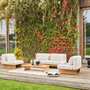 Voir la diapositive 2 : SWEEEK Salon de jardin bois d'acacia et tissu beige 4 places - Armonia