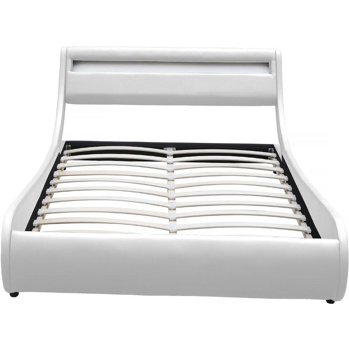 Habitat et Jardin Lit LED  Natacha  - 160 x 200 cm - Blanc