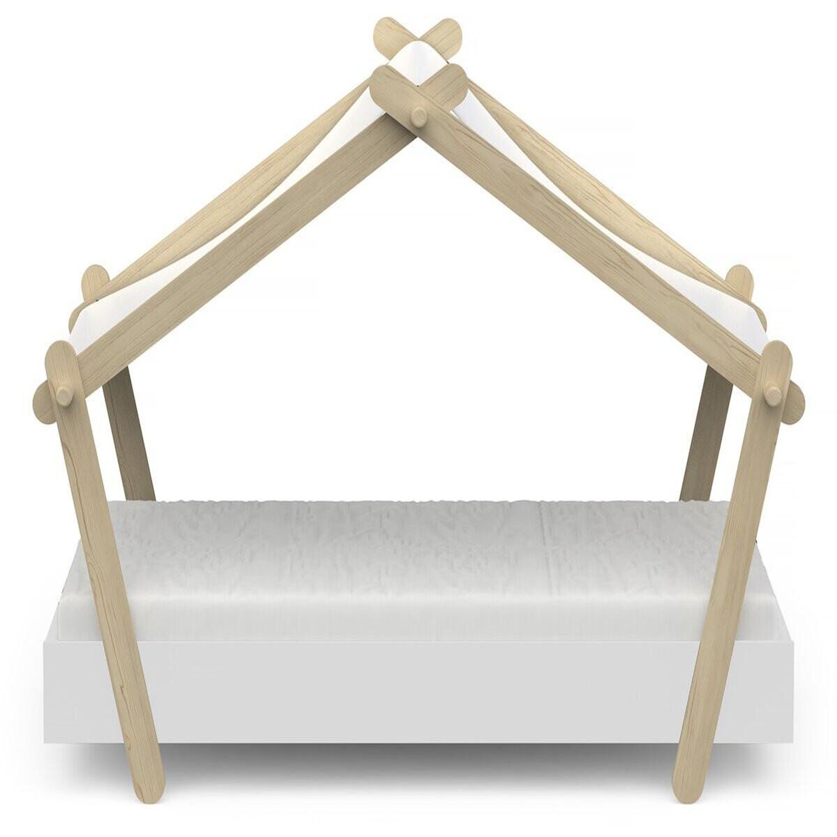 Habitat et Jardin Lit cabane surélevé enfant   Lodge   - 70 x 140 cm - Blanc mat