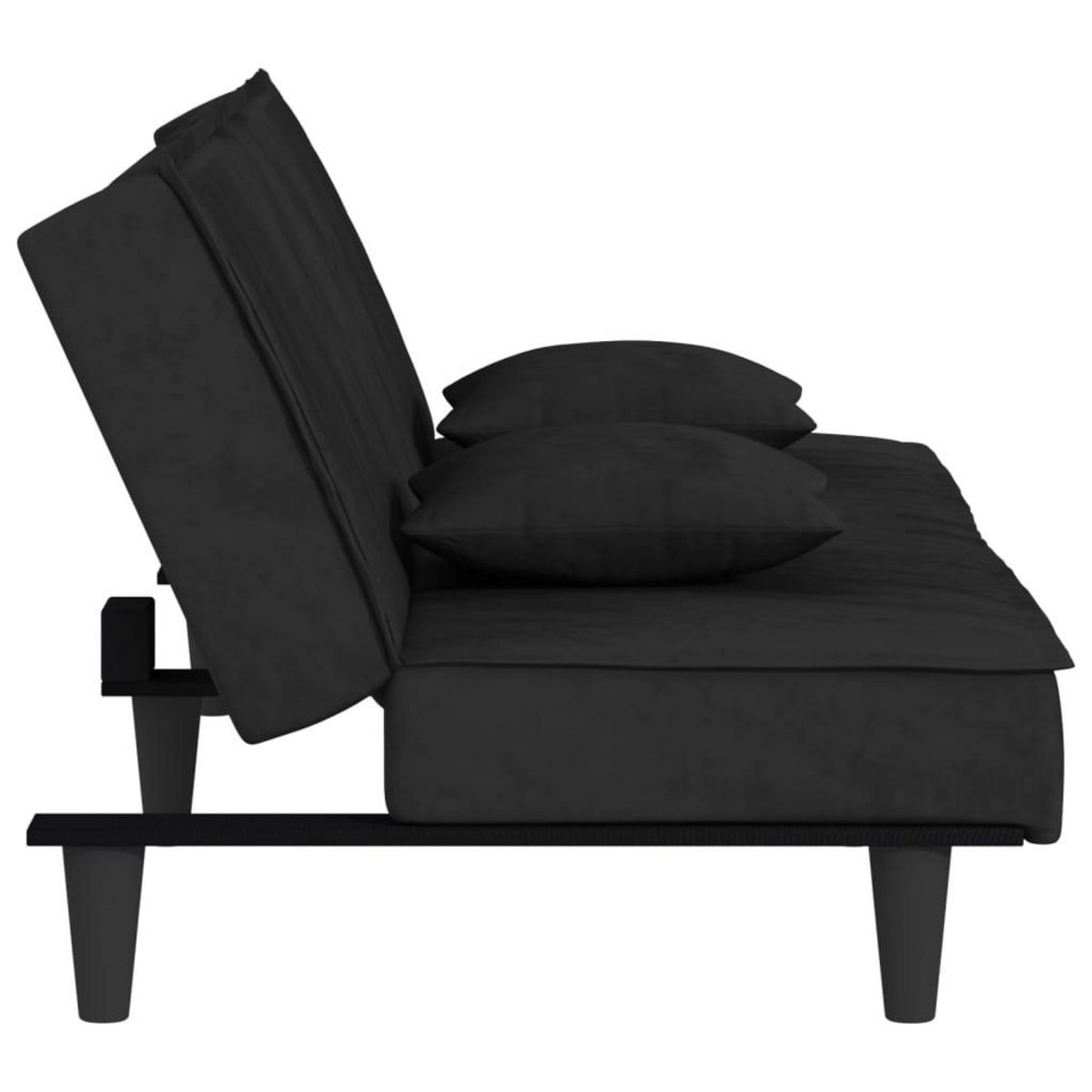 VIDAXL Canape-lit noir Velours