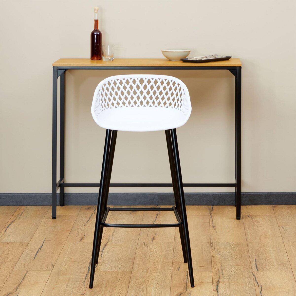 IDIMEX Lot de 2 tabourets de bar IREK, en plastique