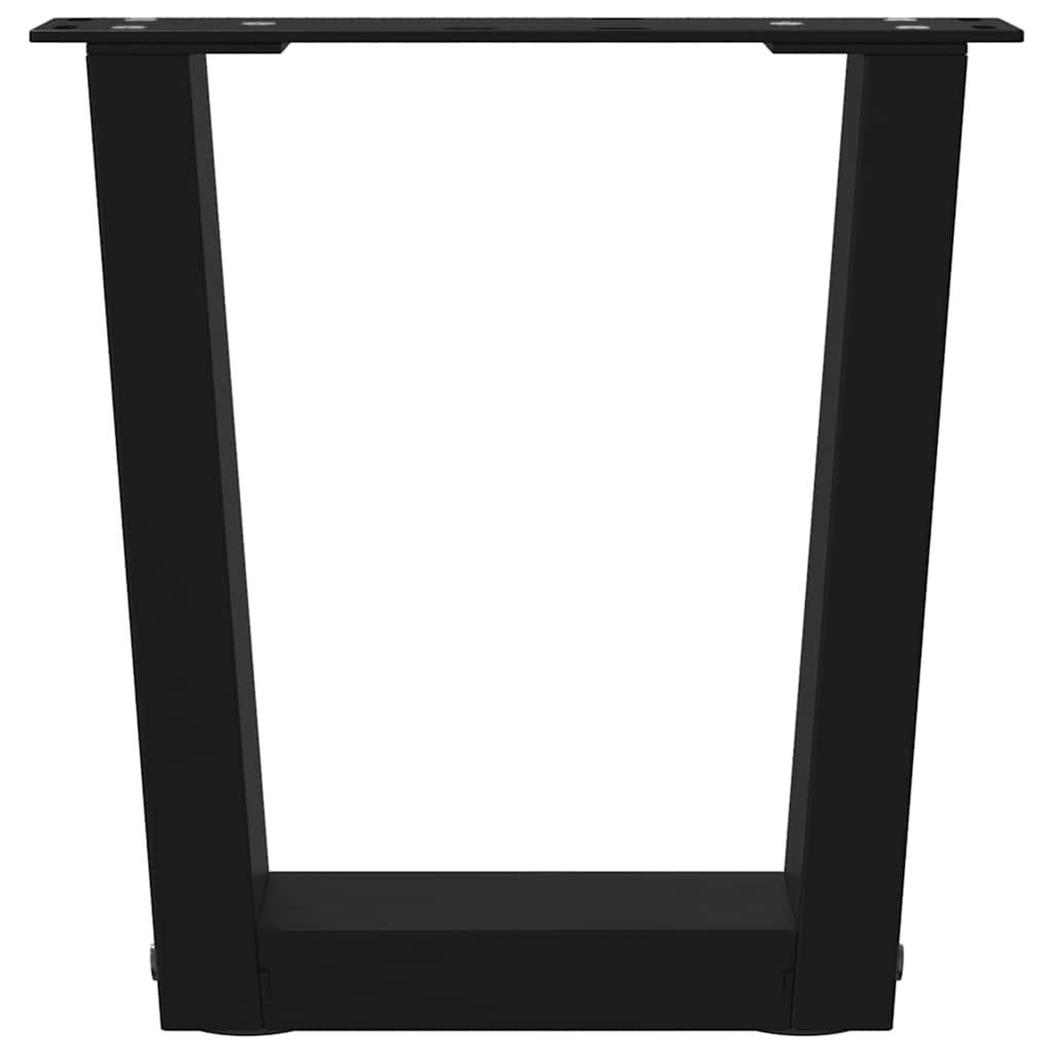 Voir la diapositive 5 : VIDAXL Pieds de table a manger forme V 2 pcs noir 30x(30-31,3)cm acier
