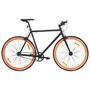 Voir la diapositive 1 : VIDAXL Vélo à pignon fixe noir et orange 700c 59 cm