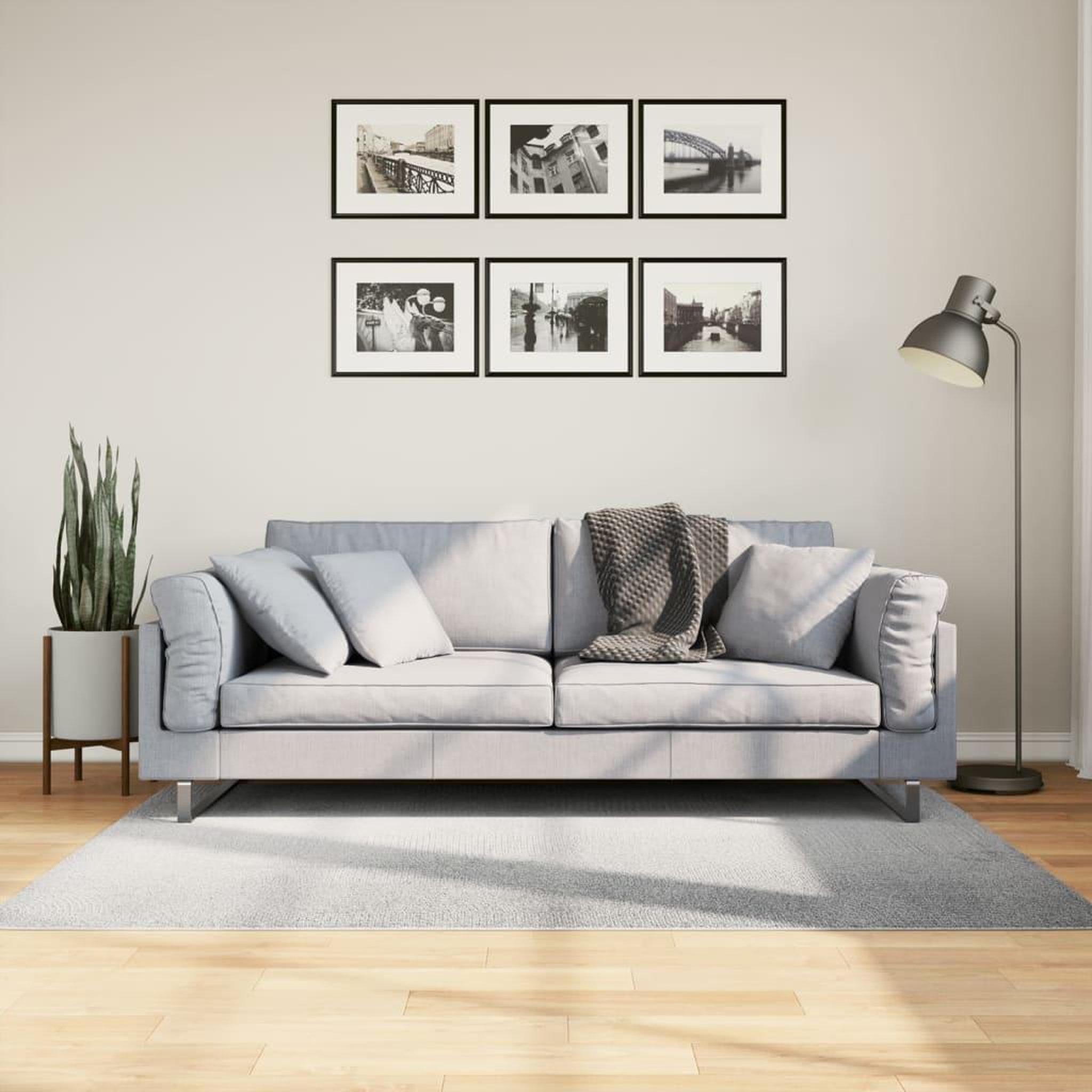 VIDAXL Tapis IZA poils courts style scandinave gris 120x170 cm