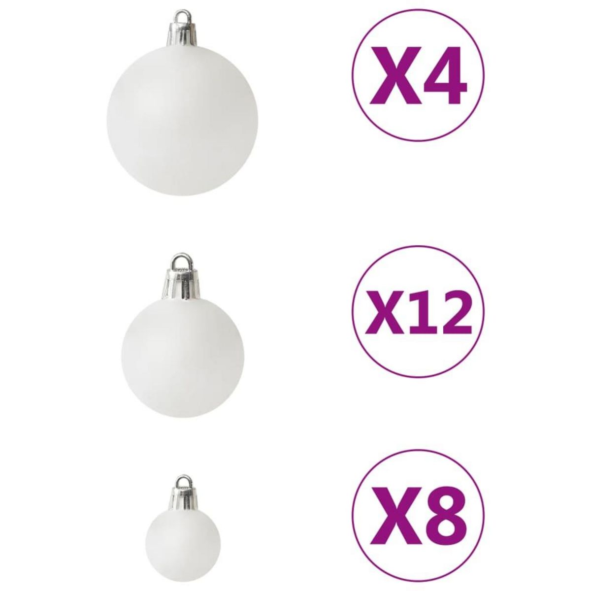 VIDAXL Ensemble de boules de Noël 100 pcs Blanc