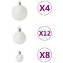 Voir la diapositive 3 : VIDAXL Ensemble de boules de Noël 100 pcs Blanc