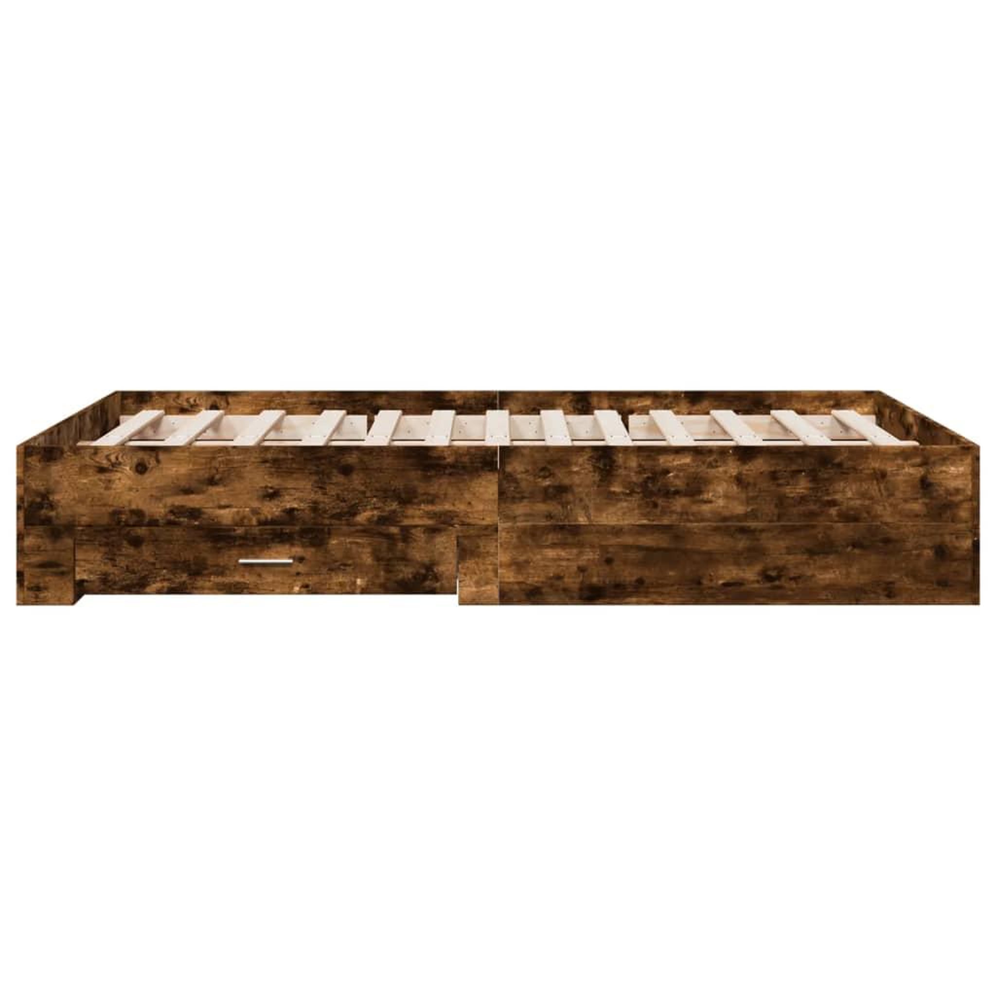 Voir la diapositive 5 : VIDAXL Cadre de lit avec tiroirs sans matelas chene fume 120x200 cm